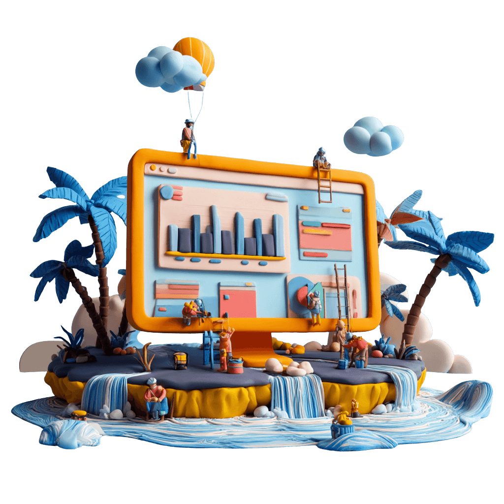 Optimization illustration showing analytics and iterative improvements.